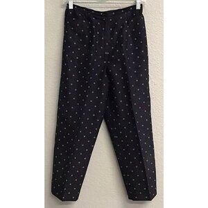 Talbots Casual Dress Pants Women's Size 4P Petite Black Print Cotton Blend